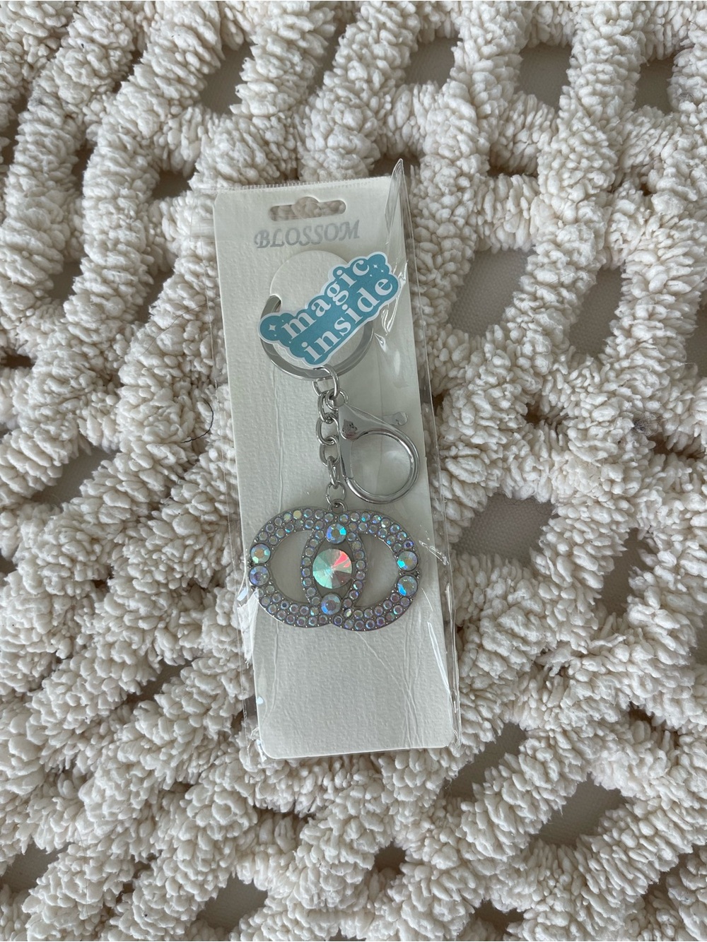 🤍💕DESIGNER Inspired Silver & Crystal 🤍💕Keychain